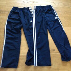 2 Blue and White Adidas Pants for Kids